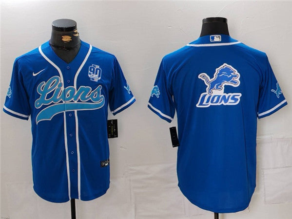 Team Big Logo Detroit Lions blue jersey