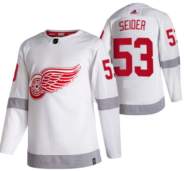 Moritz Seider Detroit Red Wings white Reverse Retro jersey