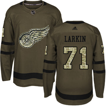 Dylan Larkin Detroit Red Wings green Salute To Service jersey