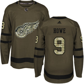 Gordie Howe Detroit Red Wings green Salute To Service jersey