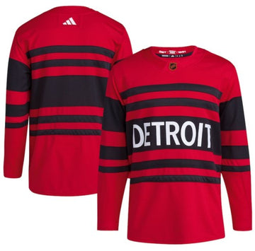 Custom Detroit Red Wings red Reverse Retro jersey
