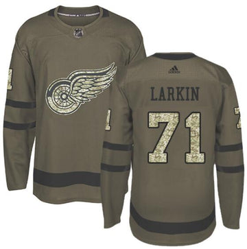Custom Detroit Red Wings green Salute To Service jersey