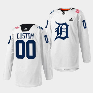 Custom Detroit Red Wings white jersey