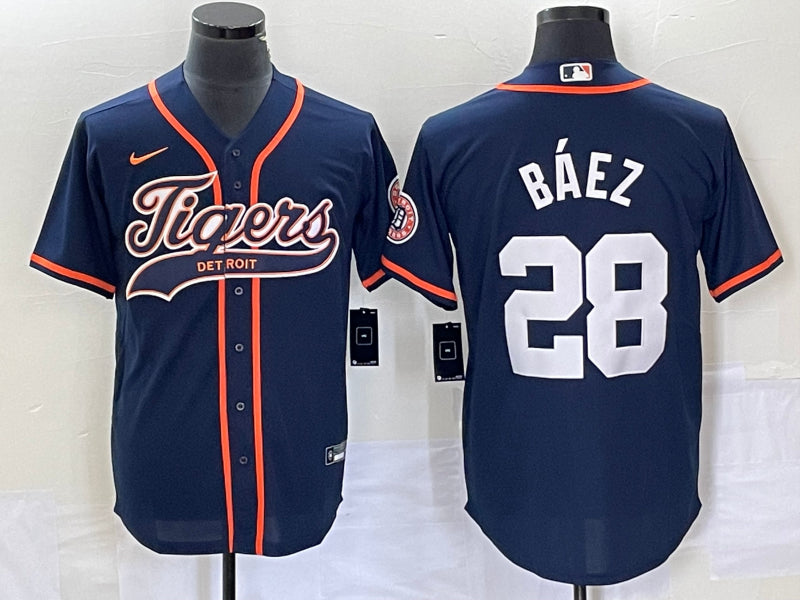 Javier Baez Detroit Tigers navy jersey