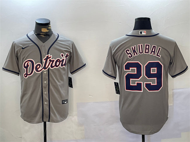 Tarik Skubal Detroit Tigers grey jersey
