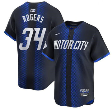 Jake Rogers Detroit Tigers navy City Connect jersey