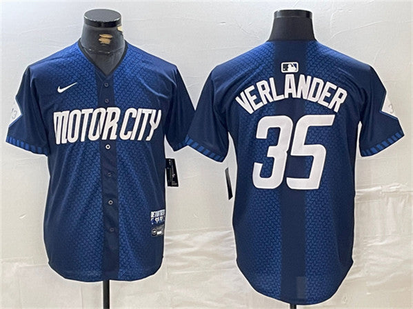 Justin Verlander Detroit Tigers navy City Connect jersey