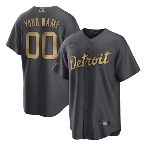 Custom Detroit Tigers charcoal All-Star jersey