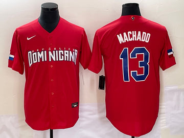 Manny Machado Dominican Republic Baseball red Classic jersey