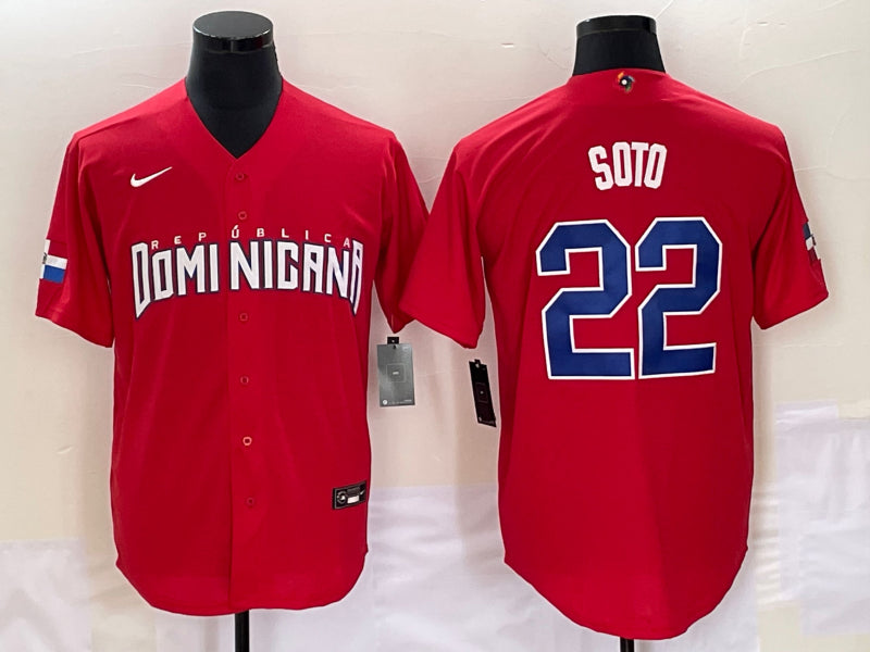 Juan Soto Dominican Republic Baseball red Classic jersey