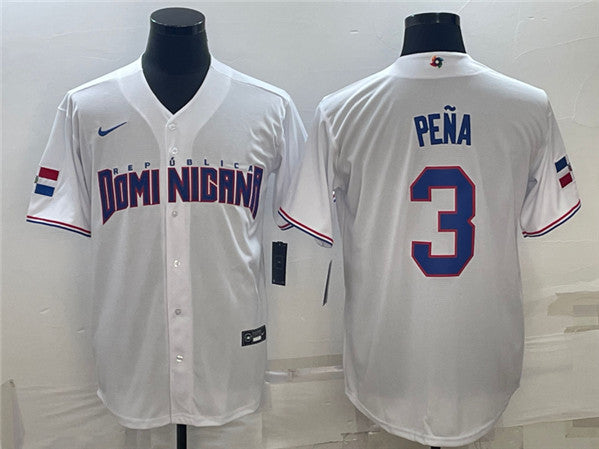 Jeremy Pena Dominican Republic Baseball white Classic jersey