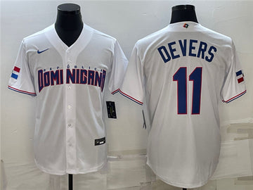 Custom Dominican Republic Baseball white Classic jersey