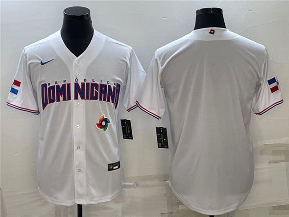 Custom Dominican Republic Baseball white Classic jersey