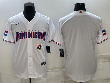 Custom Dominican Republic Baseball white Classic jersey
