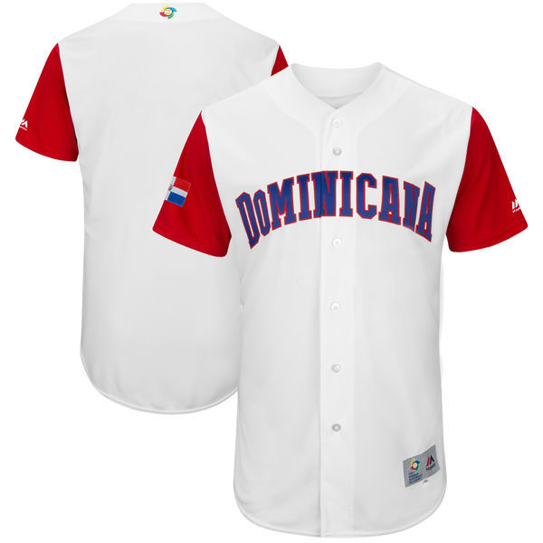 Majestic Dominican Republic Baseball white Classic jersey