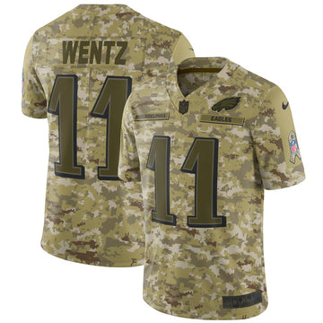 Carson Wentz Philadelphia Eagles camo Salute To Service jersey