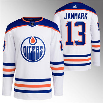 Mattias Janmark Edmonton Oilers white jersey