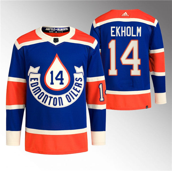 Mattias Ekholm Edmonton Oilers royal Heritage jersey