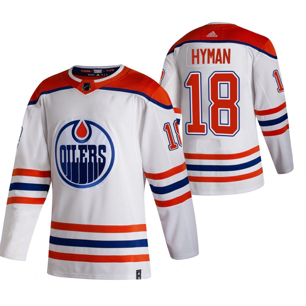 Zach Hyman Edmonton Oilers white Reverse Retro jersey