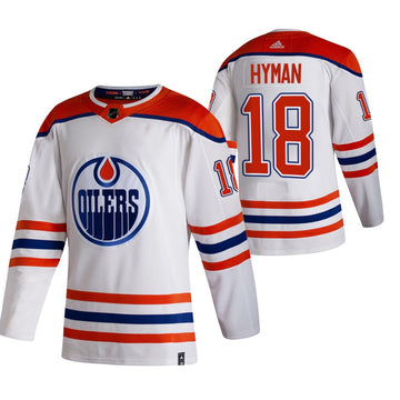 Zach Hyman Edmonton Oilers white Reverse Retro jersey