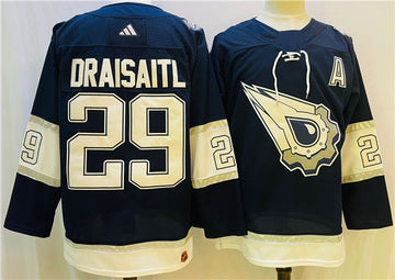 Leon Draisaitl Edmonton Oilers navy-white jersey
