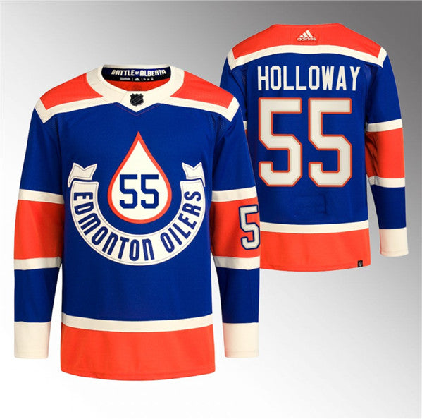 Dylan Holloway Edmonton Oilers royal Heritage jersey