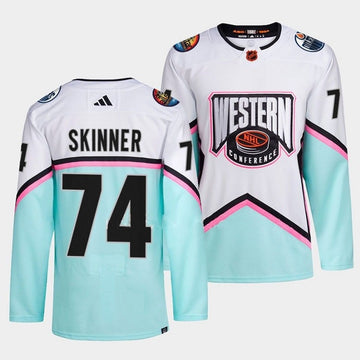 Stuart Skinner Edmonton Oilers white All-Star jersey