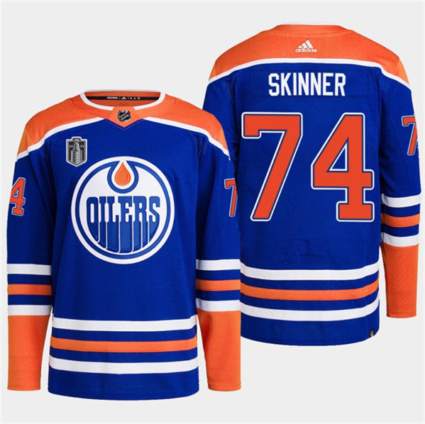 Stuart Skinner Edmonton Oilers royal jersey