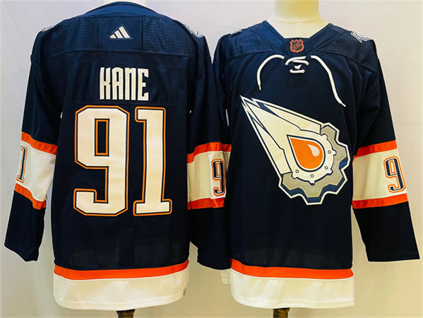 Evander Kane Edmonton Oilers navy Reverse Retro jersey