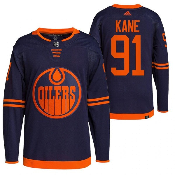 Evander Kane Edmonton Oilers navy jersey