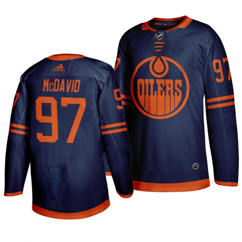 Connor McDavid Edmonton Oilers navy jersey