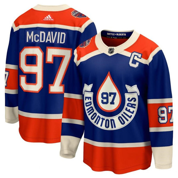 Connor McDavid Edmonton Oilers royal Heritage jersey