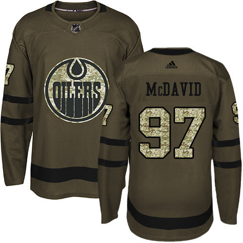 Connor McDavid Edmonton Oilers green Salute To Service jersey