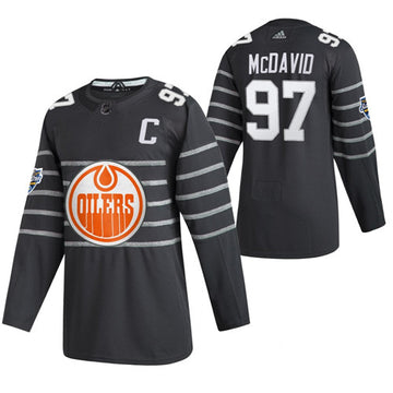 Connor McDavid Edmonton Oilers grey jersey