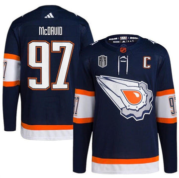 Connor McDavid Edmonton Oilers navy Reverse Retro jersey