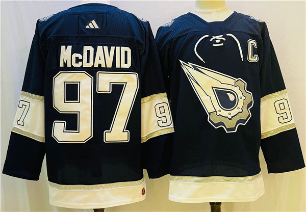 Connor McDavid Edmonton Oilers navy-white jersey