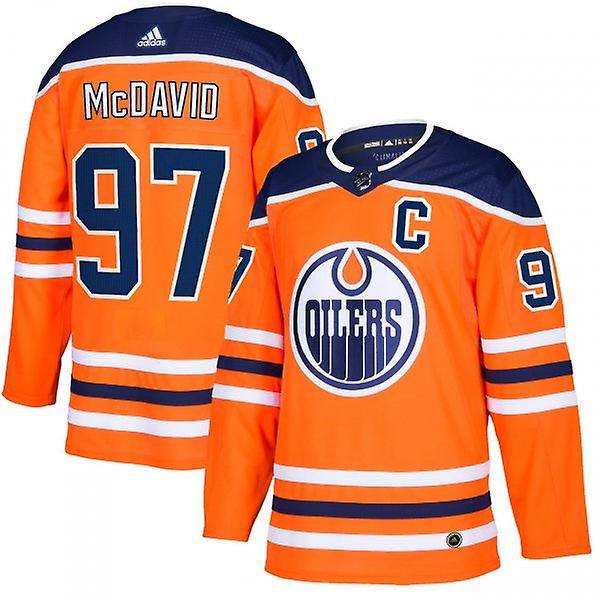 Connor McDavid Edmonton Oilers orange jersey