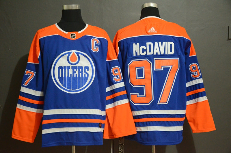 Connor McDavid Edmonton Oilers royal jersey