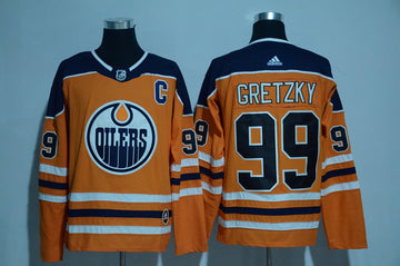Wayne Gretzky Edmonton Oilers orange jersey