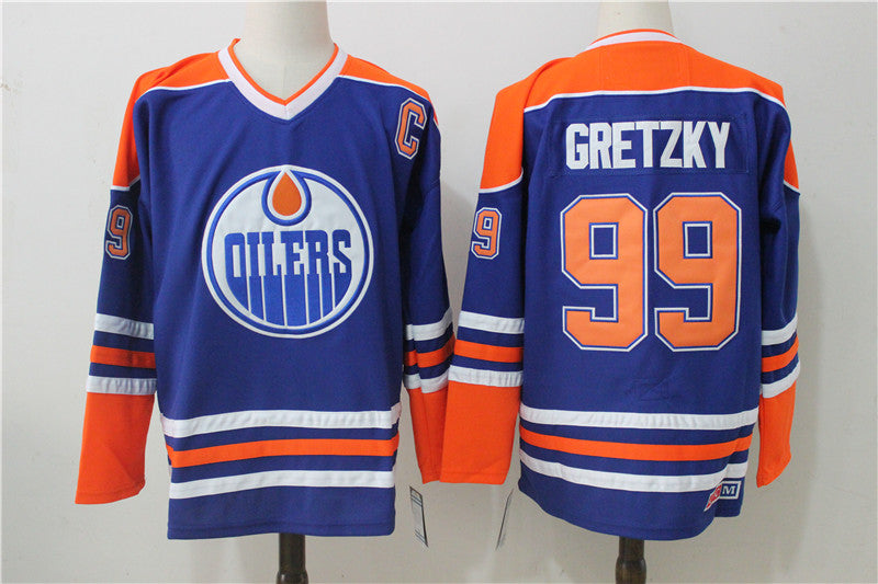 Wayne Gretzky Edmonton Oilers royal Throwback jersey
