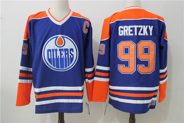Wayne Gretzky Edmonton Oilers royal Throwback jersey