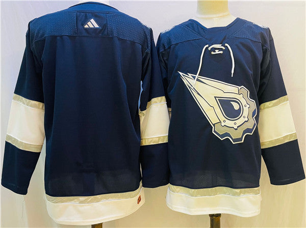 Custom Edmonton Oilers navy-white jersey