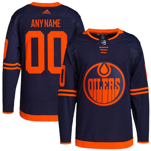 Custom Edmonton Oilers navy Alternate jersey
