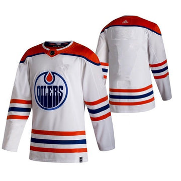 Edmonton Oilers white Reverse Retro jersey