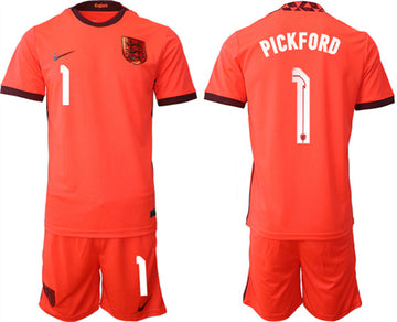 Pickford England National Team orange Away jersey