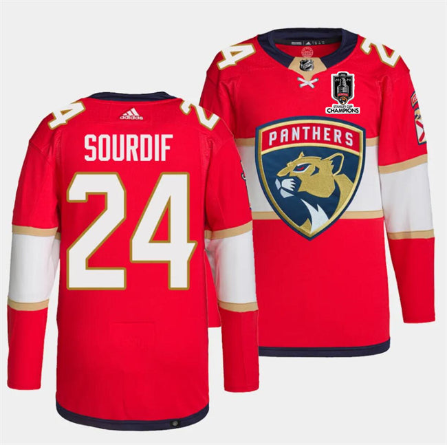 Justin Sourdif Florida Panthers red Home jersey