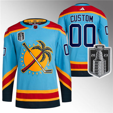 Custom Florida Panthers blue Reverse Retro jersey