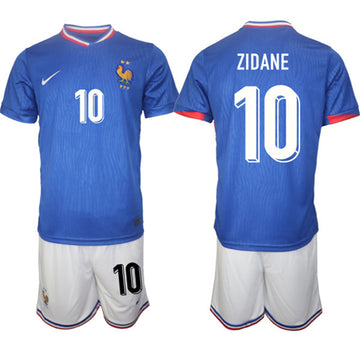 Zidane France National Team blue Home jersey