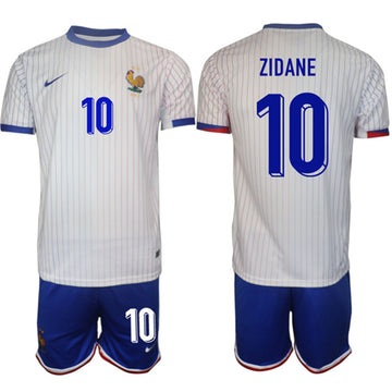 Zidane France National Team white Away jersey
