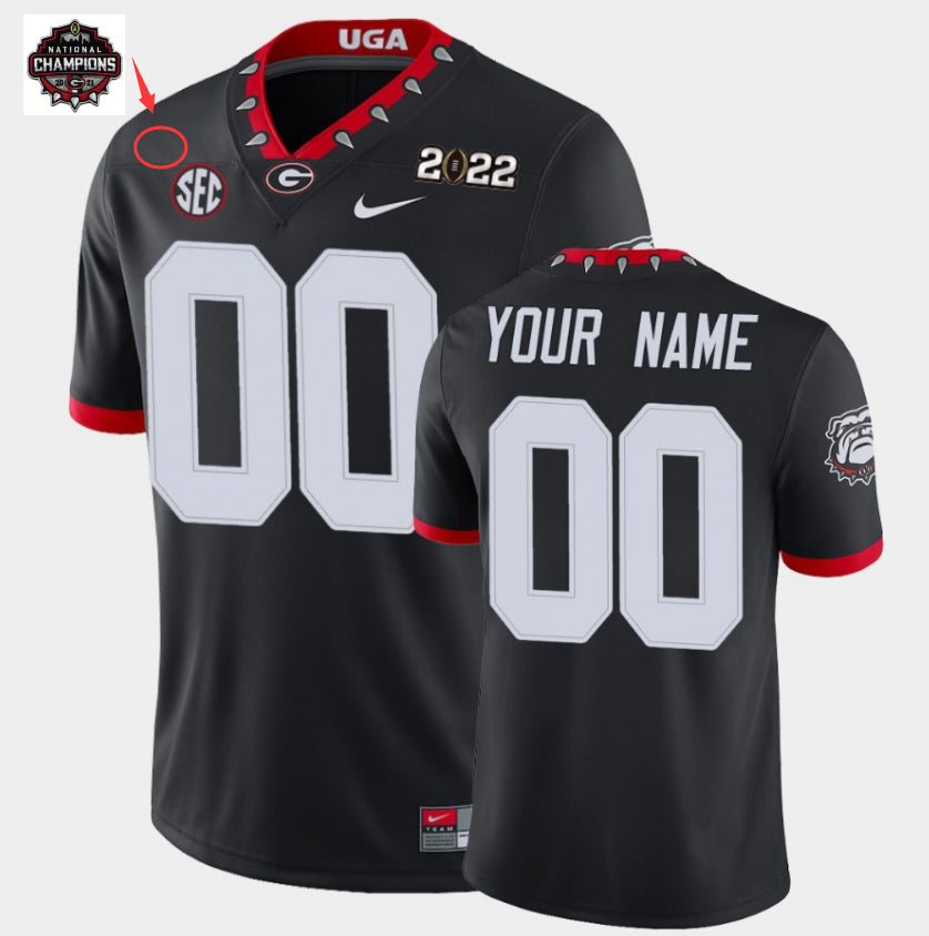 Custom Georgia Bulldogs black jersey